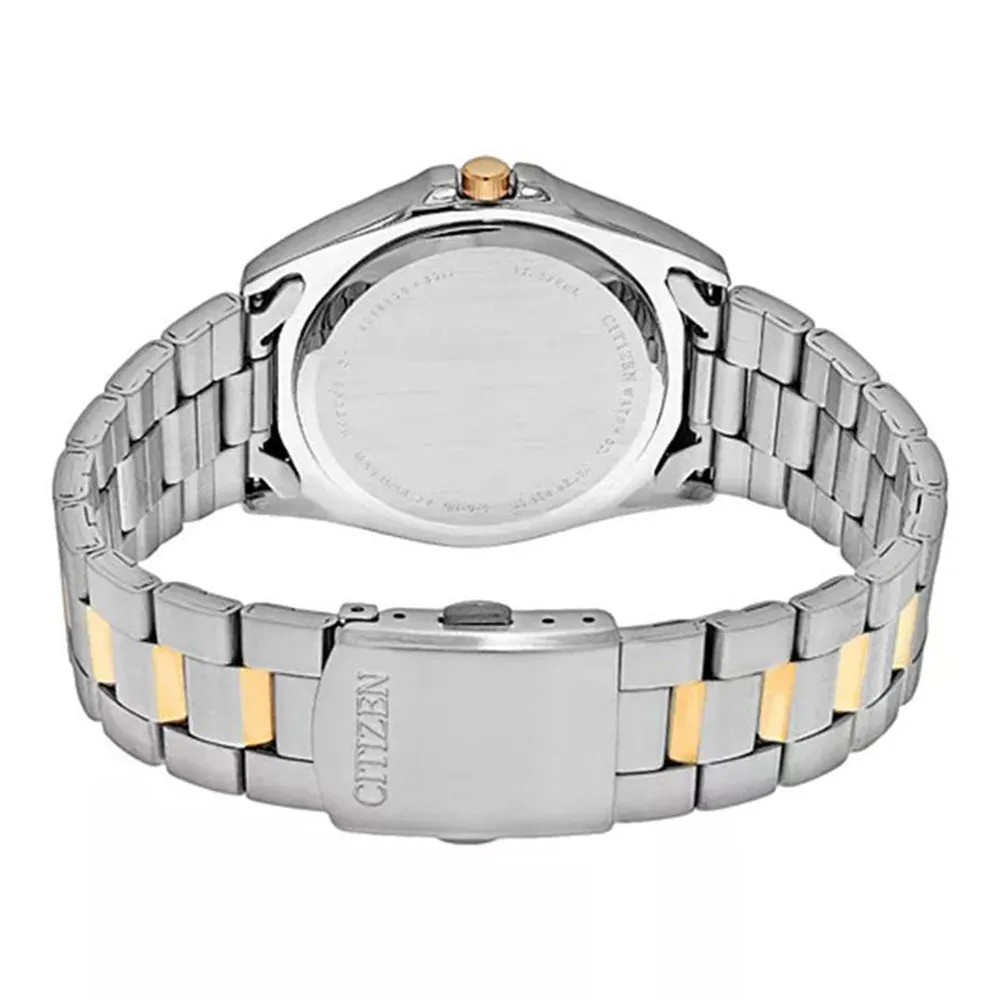 Citizen Quartz Men's Analog Stainless Watch - Two-tone Bracelet - Black Dial - BF0584-56E