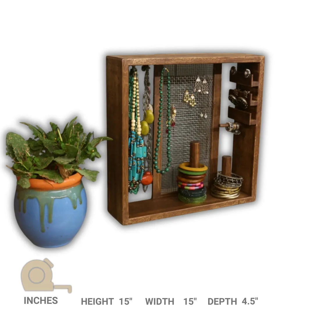 Compact Jewelry Storage Box – Elegant Organizer for Necklaces, Earrings, and Rings – Perfect for Vanity and Home Decor
