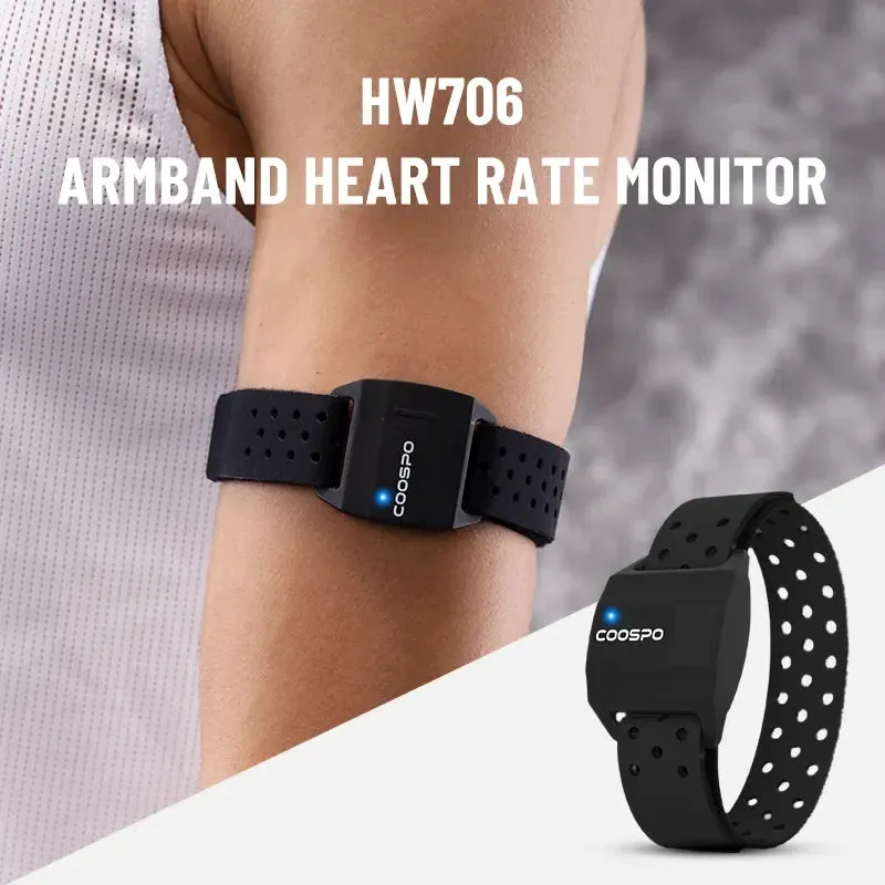 Coospo Hrm Armband Optical Fitness Beat Sensor for Garmin Wahoo Bike Computer Bluetooth 4.0 Ant