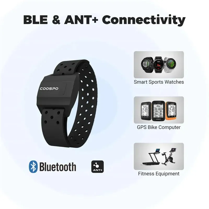 Coospo Hrm Armband Optical Fitness Beat Sensor for Garmin Wahoo Bike Computer Bluetooth 4.0 Ant