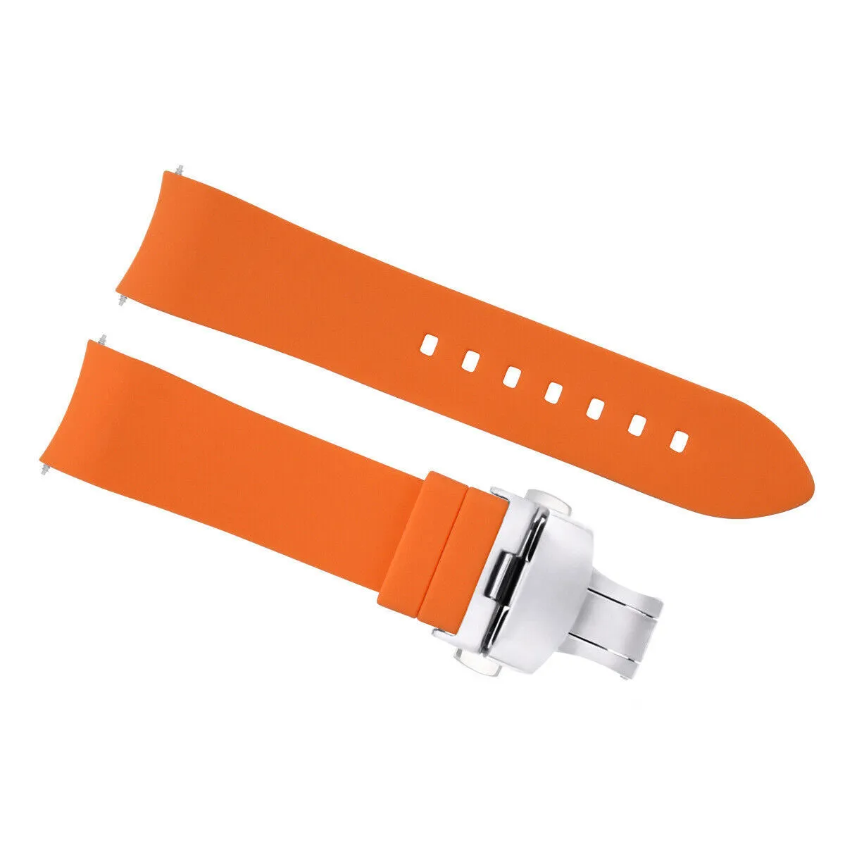 CURVED END SILICONE RUBBER DIVER STRAP 18MM 19MM 20MM 21MM 22MM 24MM FOR CITIZEN