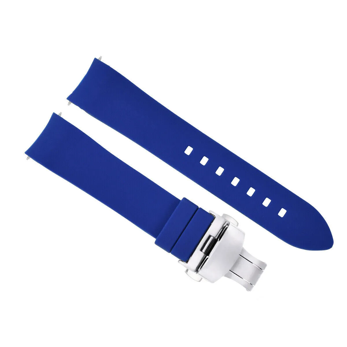 CURVED END SILICONE RUBBER DIVER STRAP 18MM 19MM 20MM 21MM 22MM 24MM FOR CITIZEN