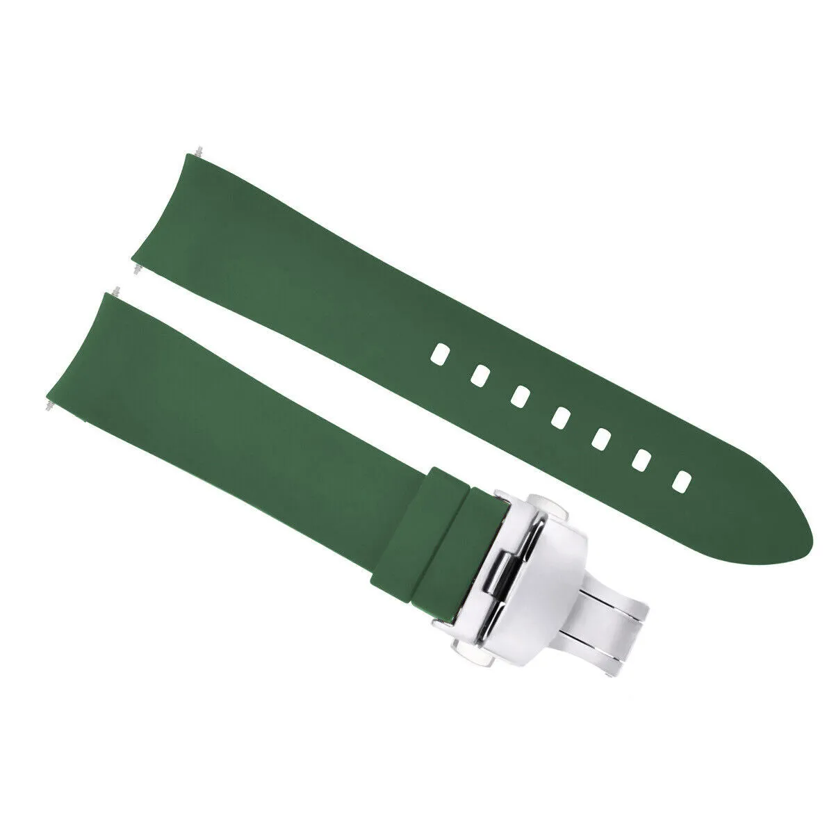 CURVED END SILICONE RUBBER DIVER STRAP 18MM 19MM 20MM 21MM 22MM 24MM FOR CITIZEN