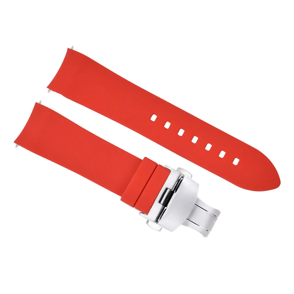 CURVED END SILICONE RUBBER DIVER STRAP 18MM 19MM 20MM 21MM 22MM 24MM FOR CITIZEN