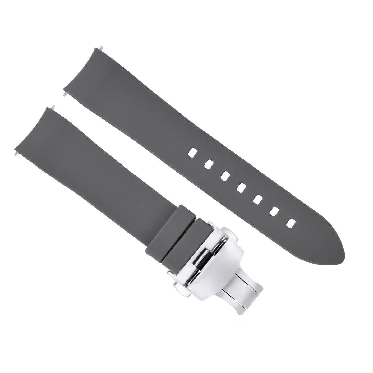 CURVED END SILICONE RUBBER DIVER STRAP 18MM 19MM 20MM 21MM 22MM 24MM FOR CITIZEN