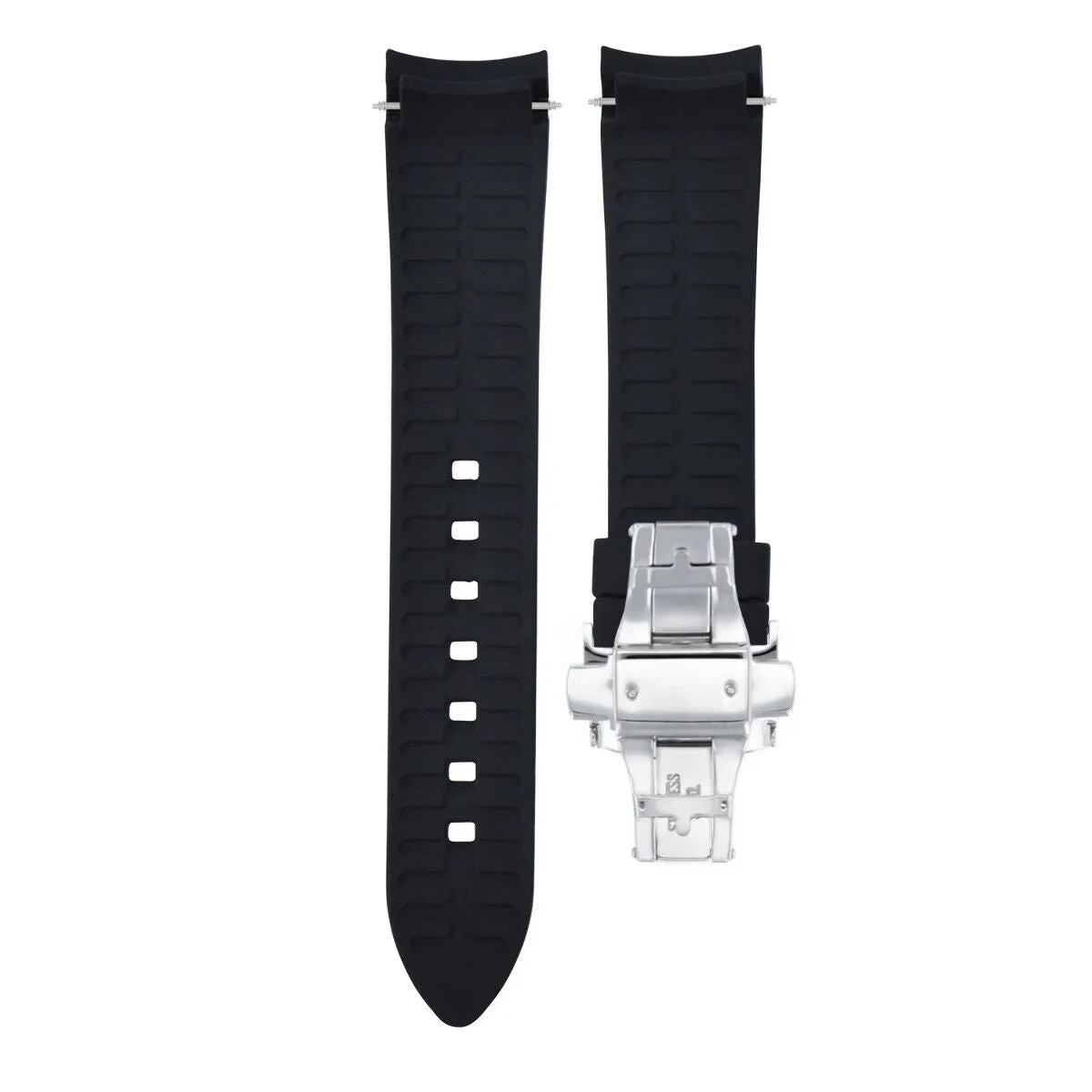 CURVED END SILICONE RUBBER DIVER STRAP 18MM 19MM 20MM 21MM 22MM 24MM FOR CITIZEN