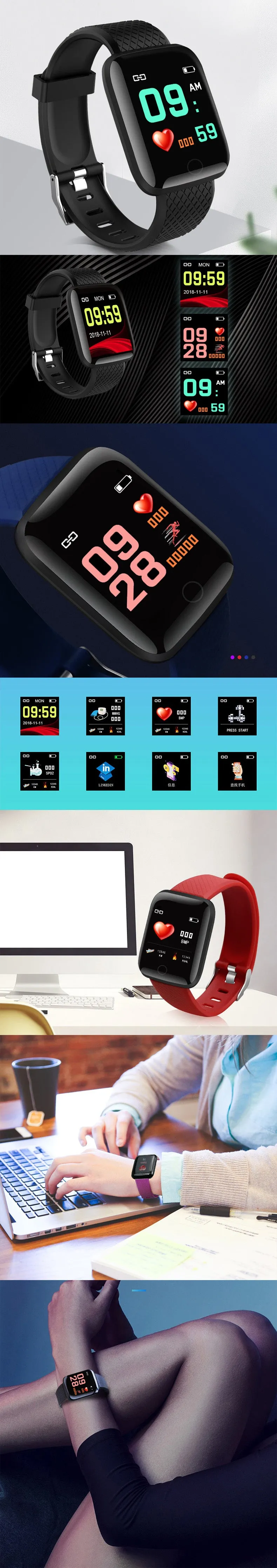 Digital Smart sport watch men's watches digital led electronic wristwatch Bluetooth fitness wristwatch women kids hours hodinky