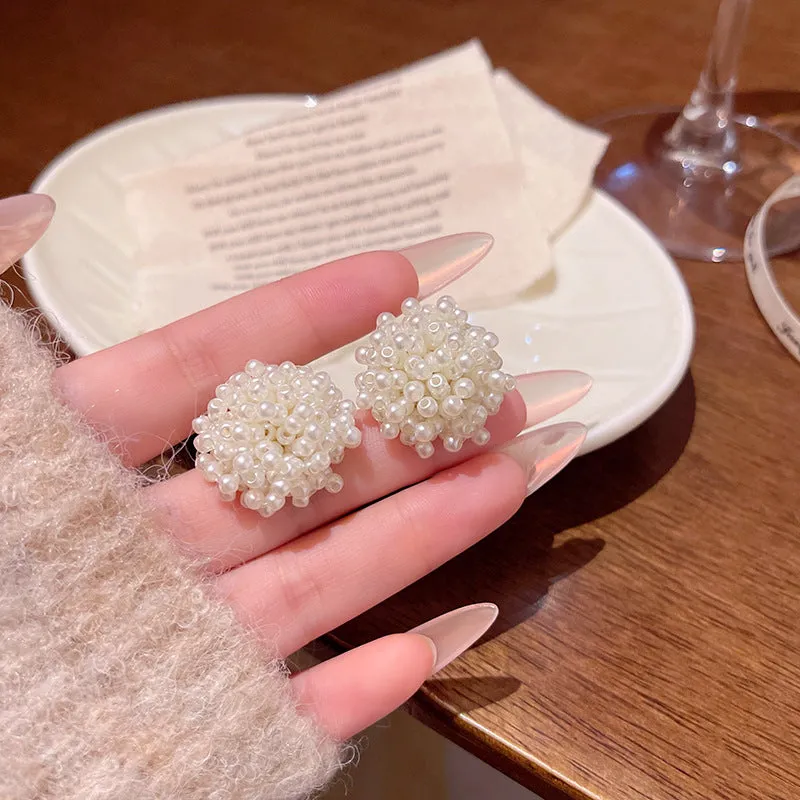 Earring Stud High End Pearl Firework Flower XEA1907