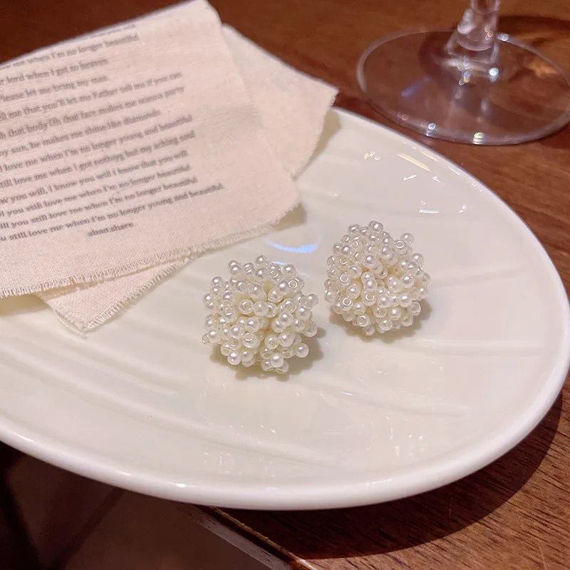 Earring Stud High End Pearl Firework Flower XEA1907