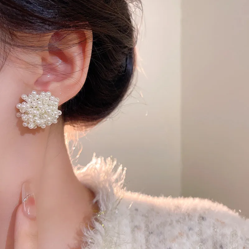 Earring Stud High End Pearl Firework Flower XEA1907