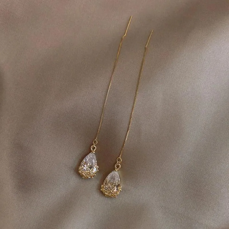 Elegant Pearl And Rhinestone Dangle Earrings