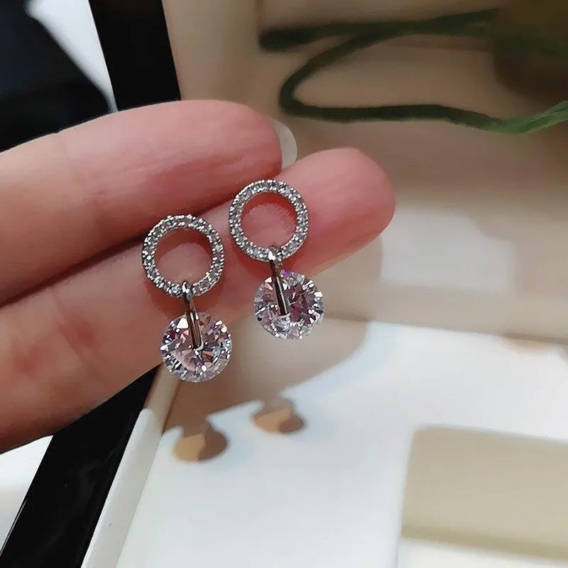 Elegant Pearl And Rhinestone Dangle Earrings