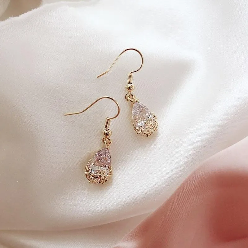 Elegant Pearl And Rhinestone Dangle Earrings
