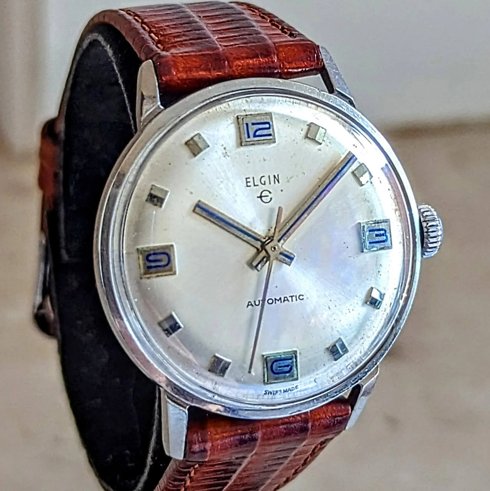ELGIN Automatic Watch ALL Stainless-Steel 17 Jewels Swiss Caliber 996 Watch