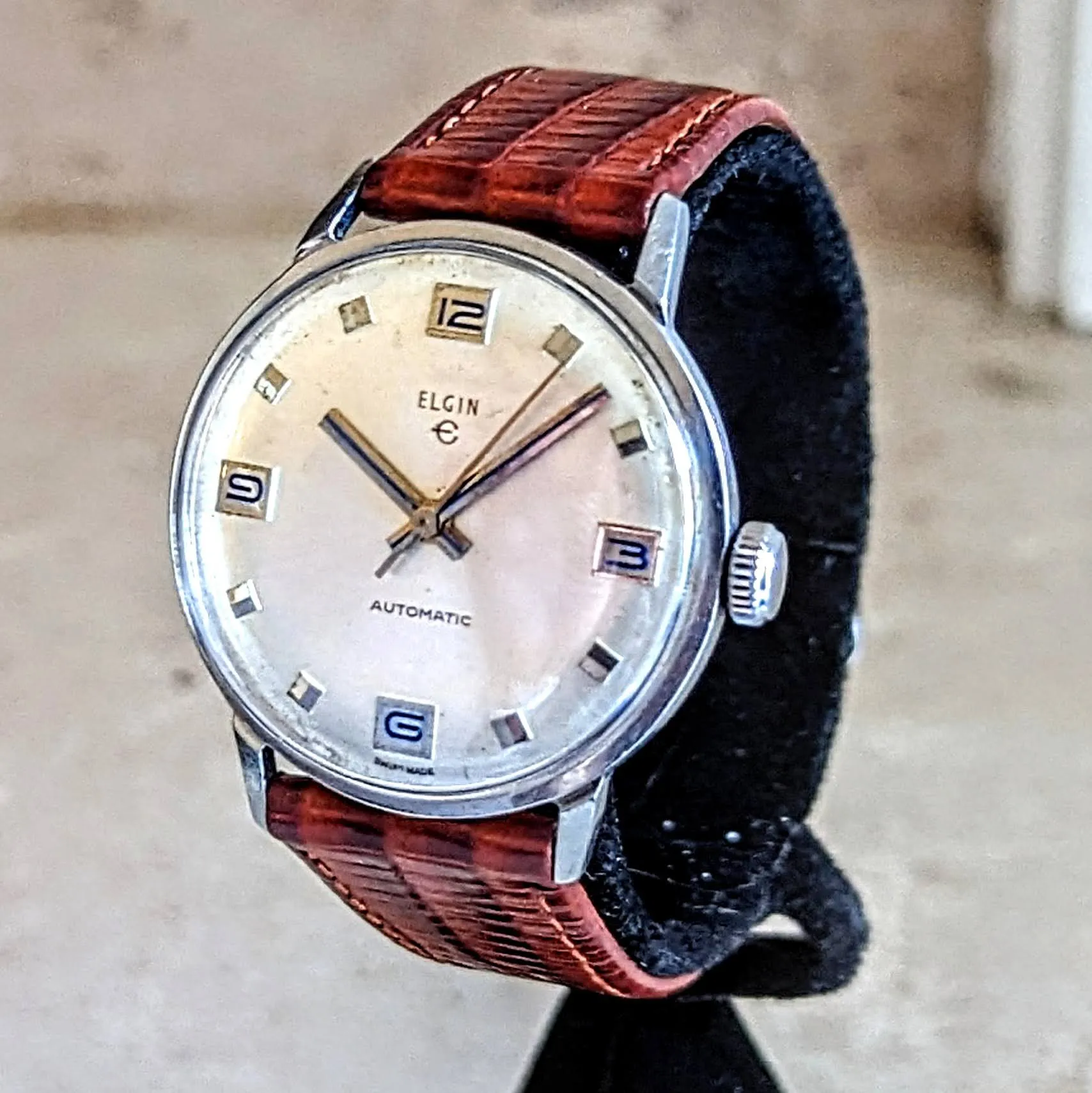 ELGIN Automatic Watch ALL Stainless-Steel 17 Jewels Swiss Caliber 996 Watch