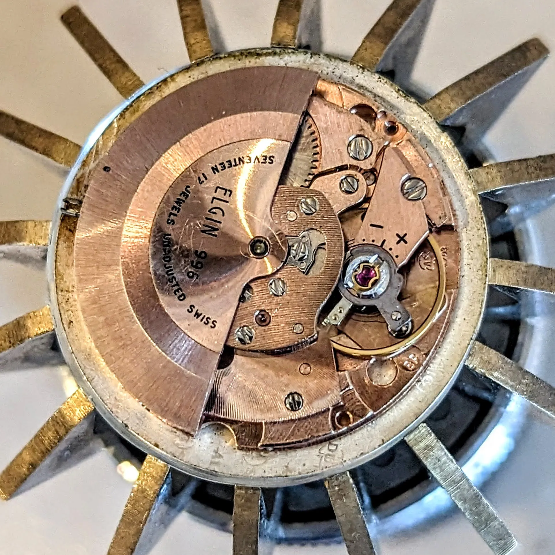 ELGIN Automatic Watch ALL Stainless-Steel 17 Jewels Swiss Caliber 996 Watch