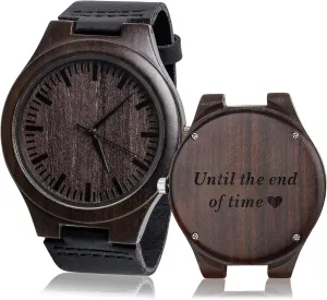 Engraved Wooden Watch Unique Wedding Gifts Anniversary for Husband Boyfriend Until The End of Time Engraved Wooden Watch Unique Wedding Gifts Anniversary for Husband Boyfriend Until The End of Time