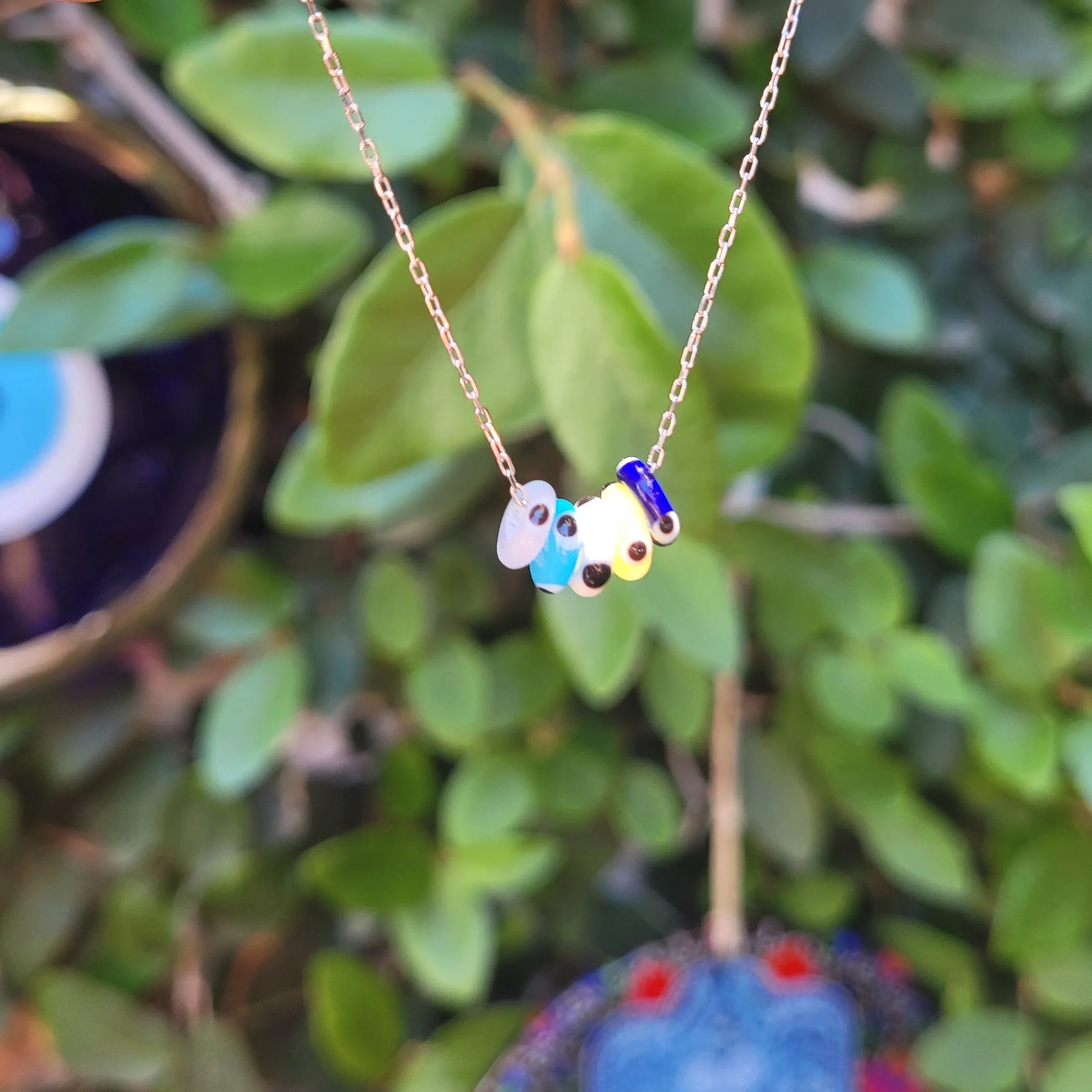 Evil Eye Glass Bead Necklace