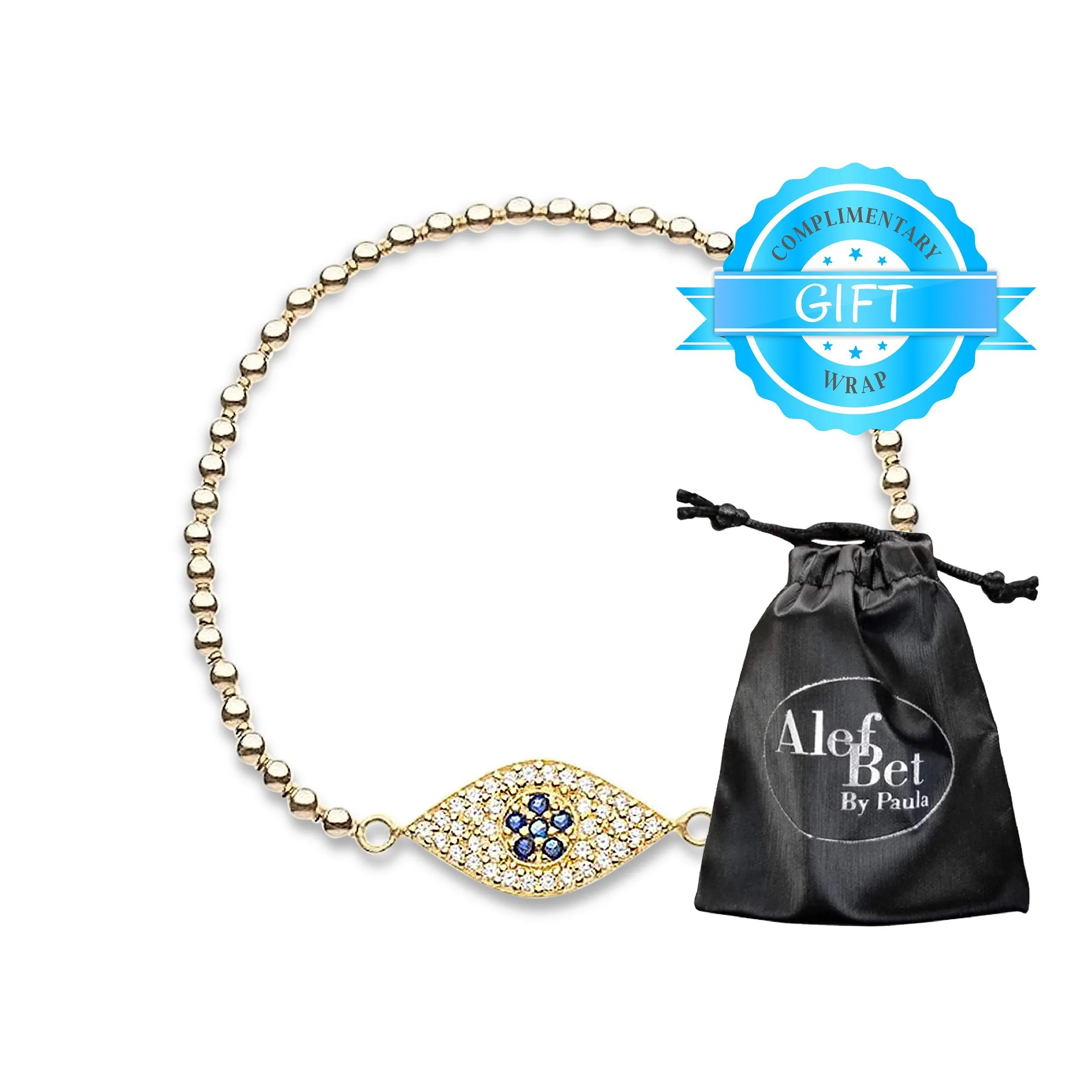 Evil Eye Layering Bracelet with Beads in Gold or Silver