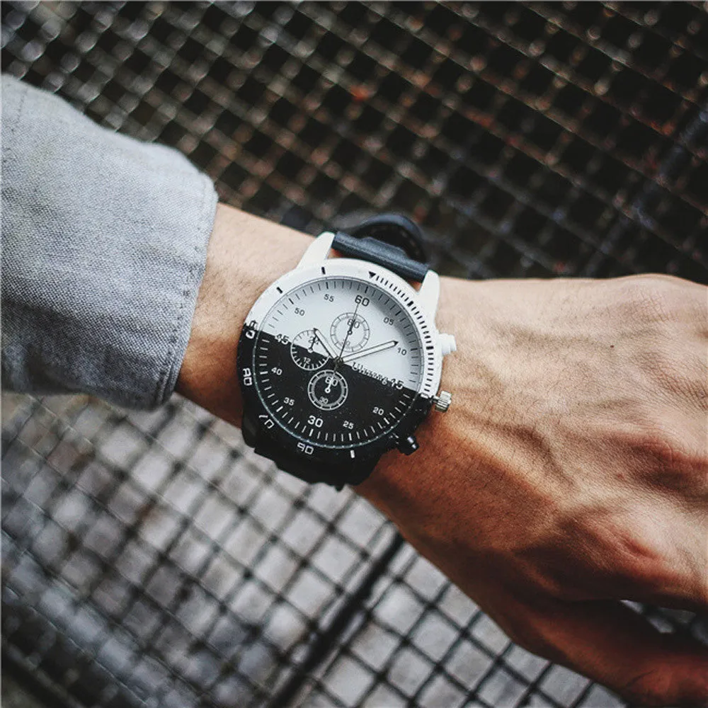 fashion mens watches top brand luxury Personality Creative Movement Large Dial Tide Watch Men 's Watches casual sport clock boy