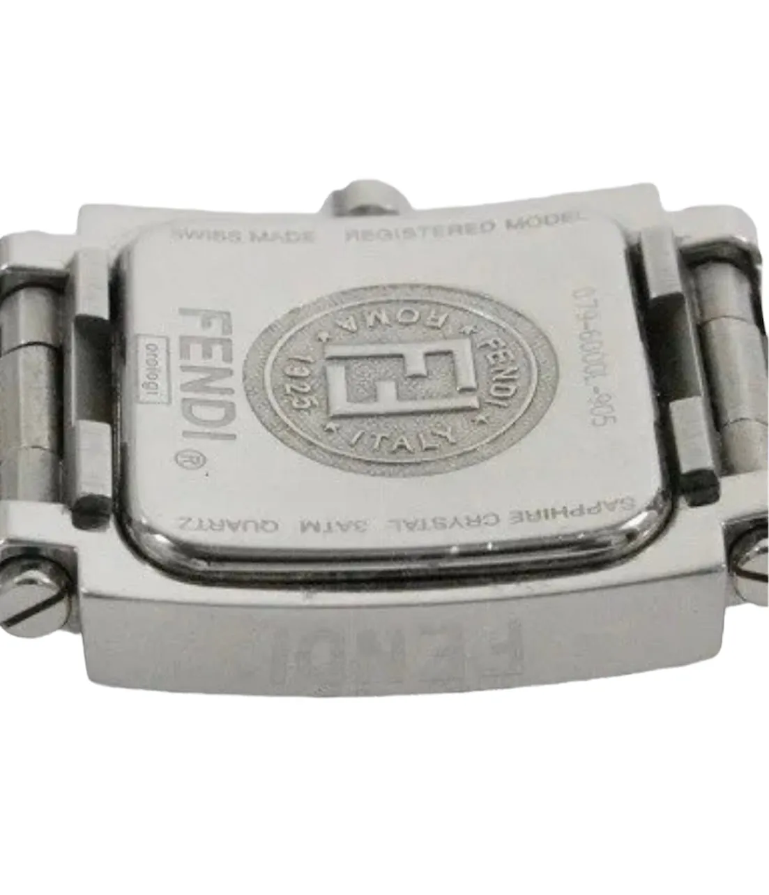 Fendi Satinless Square Face FF Logo Band Watch