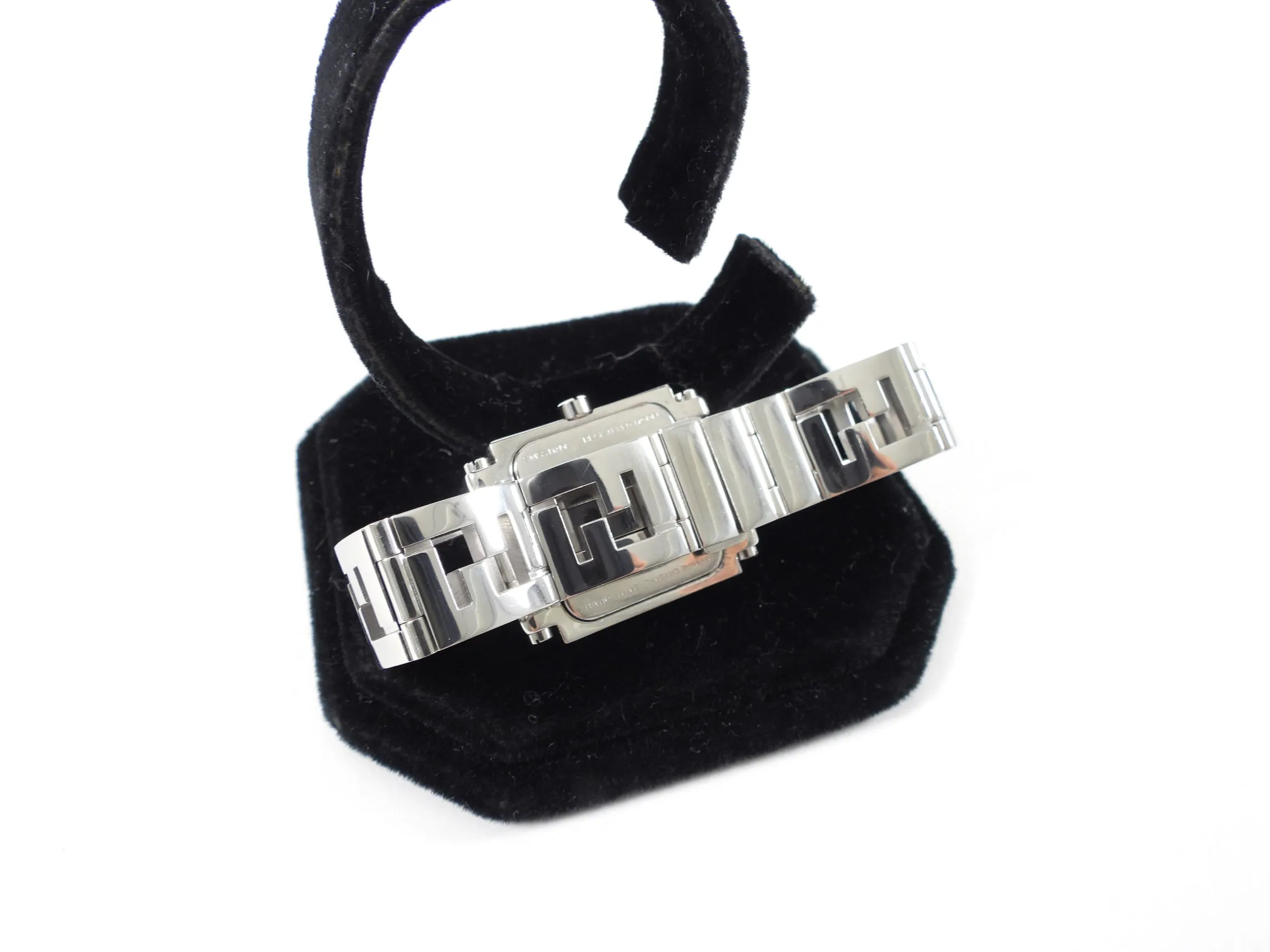 Fendi Satinless Square Face FF Logo Band Watch