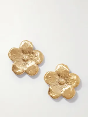 Flower gold-plated earrings