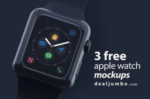 Free Apple Watch Mockup PSD Set of 3 Smart Watches