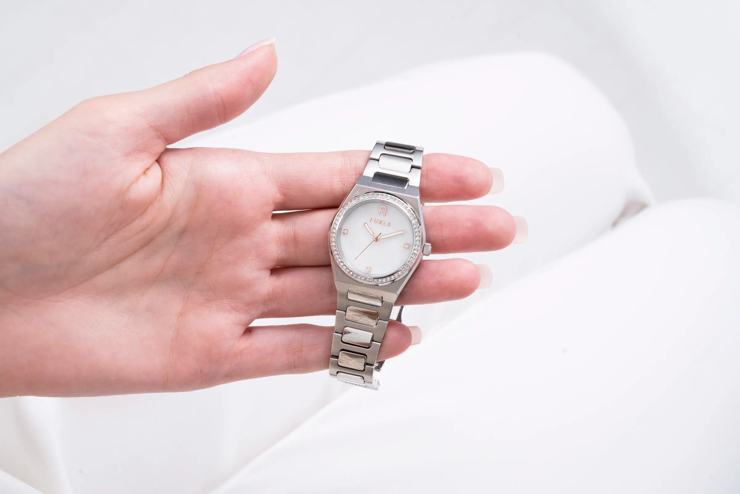 Furla - Tempo Mini Crystak Silver Bracelet Watch