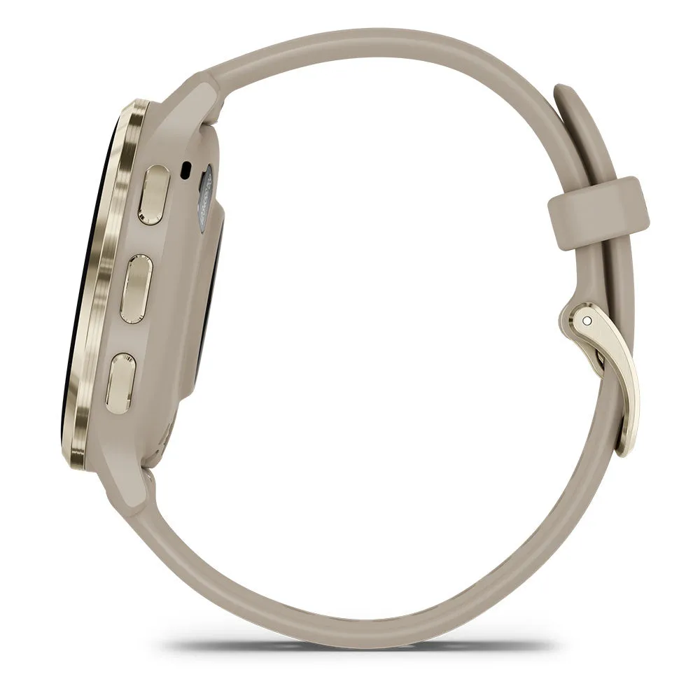 Garmin Venu 3S Soft Gold Stainless Steel Bezel with Ivory Case and Silicone Band (AU Version)