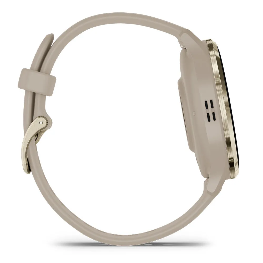 Garmin Venu 3S Soft Gold Stainless Steel Bezel with Ivory Case and Silicone Band (AU Version)