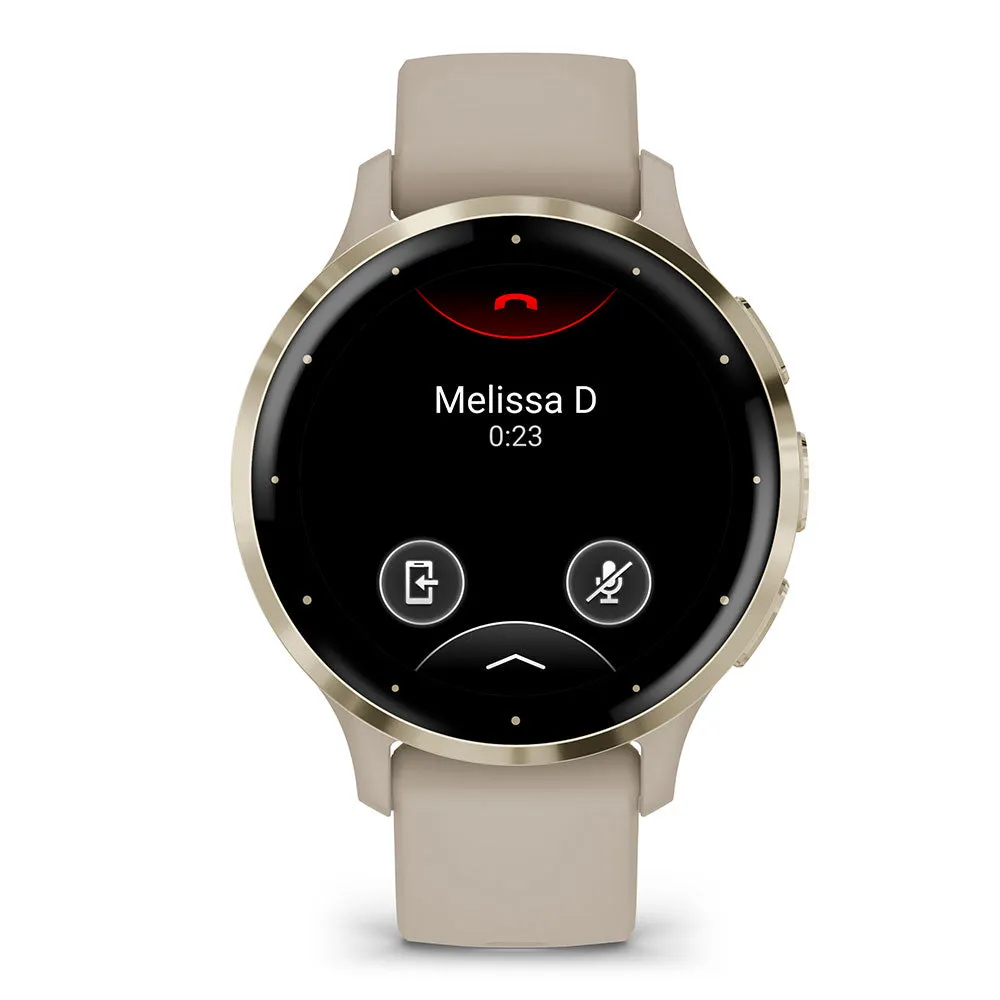 Garmin Venu 3S Soft Gold Stainless Steel Bezel with Ivory Case and Silicone Band (AU Version)