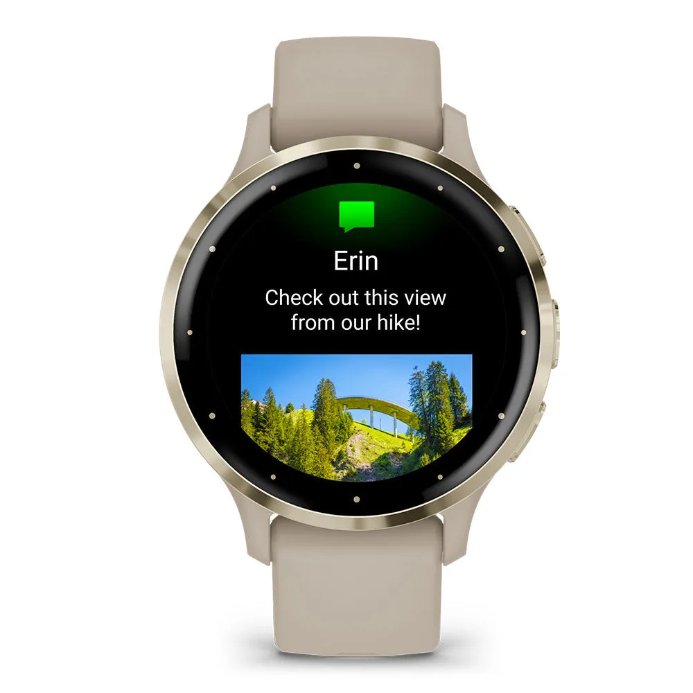 Garmin Venu 3S Soft Gold Stainless Steel Bezel with Ivory Case and Silicone Band (AU Version)