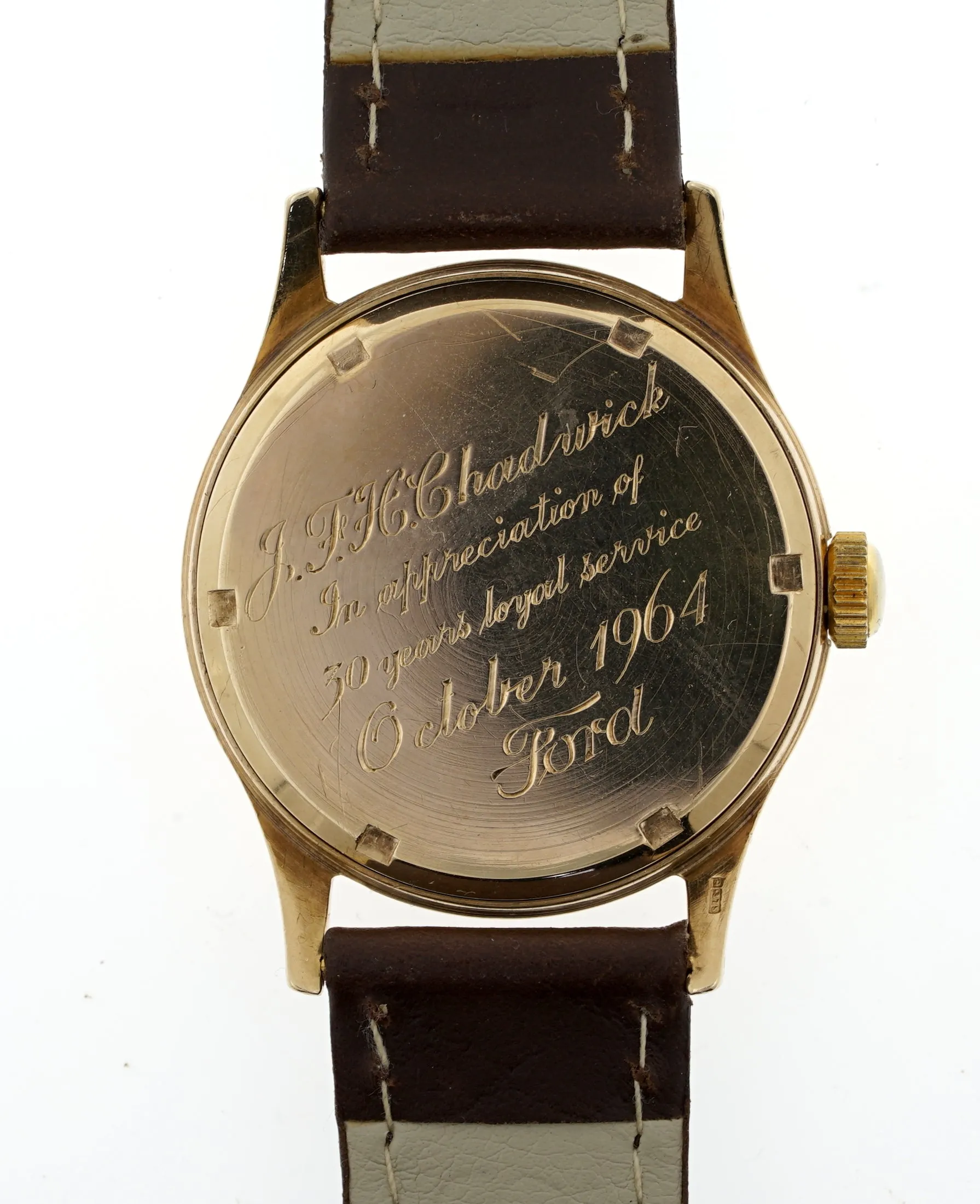 GARRARD SMITHS RETAILED FOR FORD PRESENTATION WATCH WITH SMITHS 18 JEWEL HIGHEST GRADE MANUAL MOVEMENT IN THE ORIGINAL FORD BOX WITH PAPERS 2