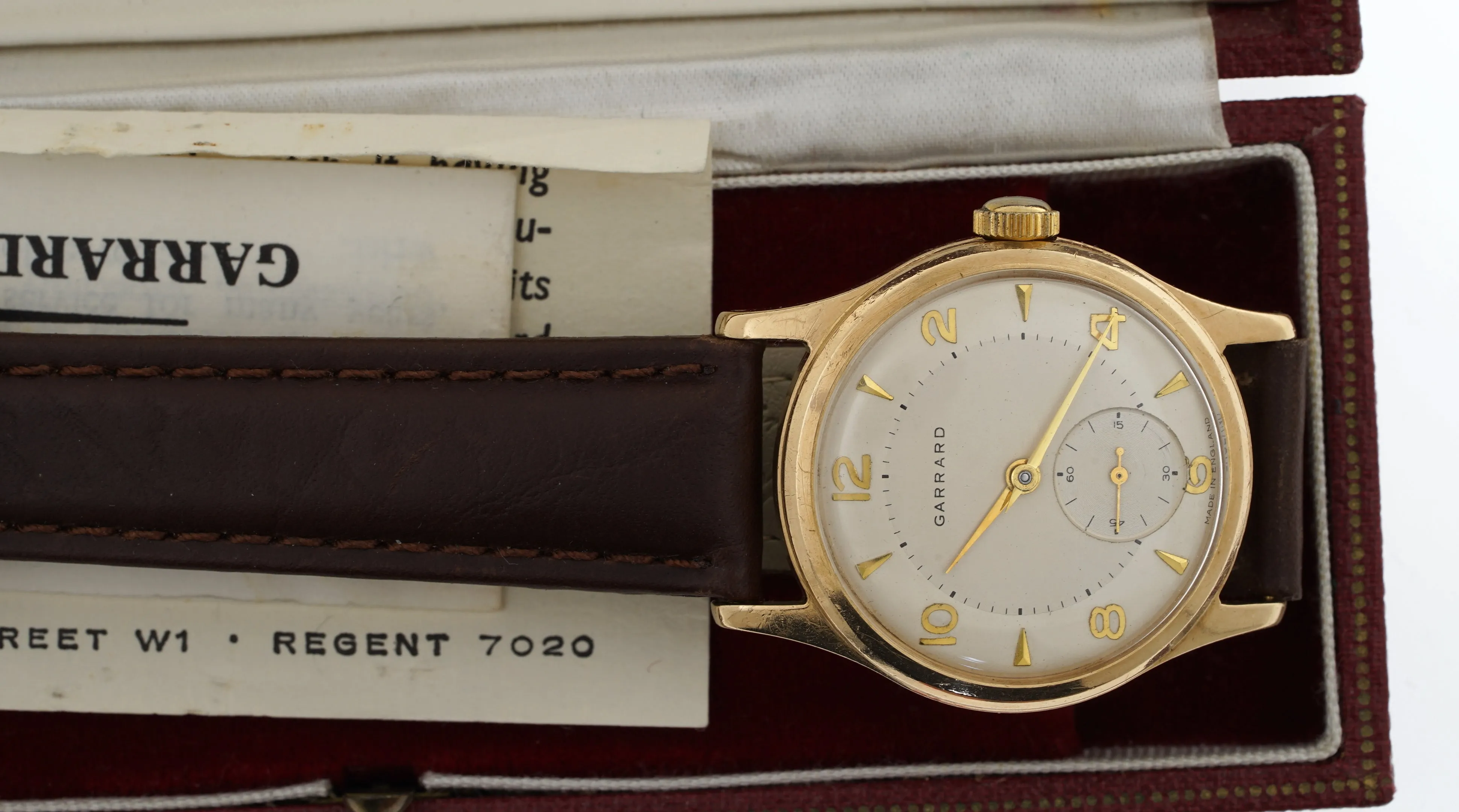 GARRARD SMITHS RETAILED FOR FORD PRESENTATION WATCH WITH SMITHS 18 JEWEL HIGHEST GRADE MANUAL MOVEMENT IN THE ORIGINAL FORD BOX WITH PAPERS 2