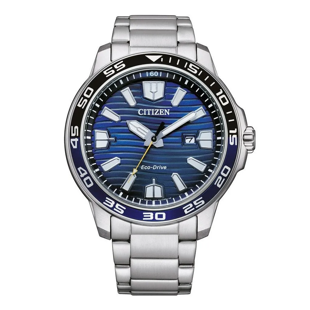 Gentlemen's Citizen Sport Day Eco-Drive Stainless Steel Bracelet Watch, AW1525-81L