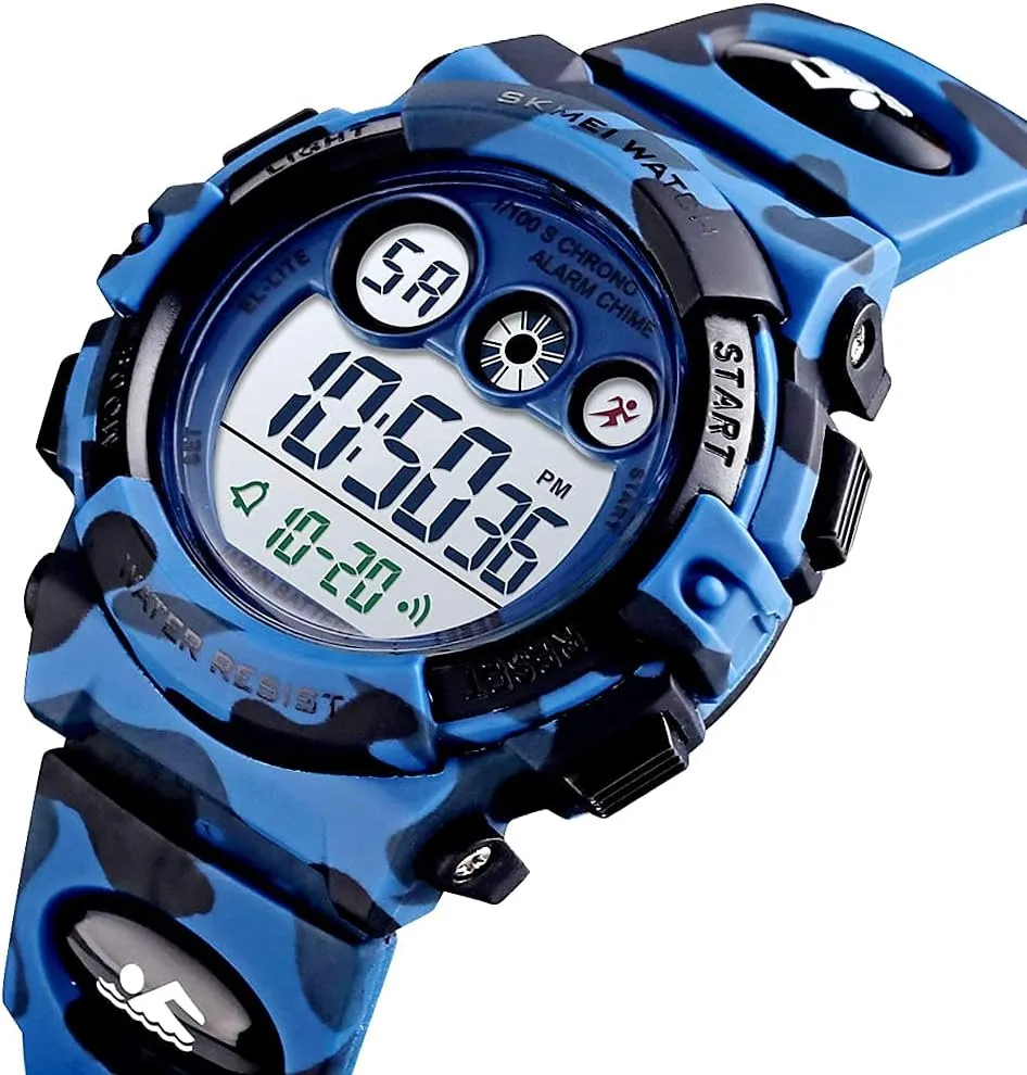 GOLDEN HOUR Watches for Kids Digital Sport Waterproof Boys Girls Watch Outdoor 12/24 H Alarm EL Backlight Stopwatch Military Child Wristwatch Ages 3-15