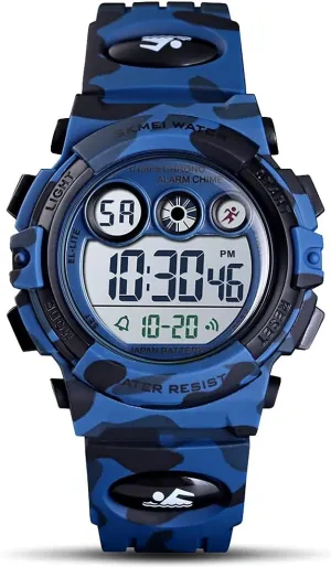 GOLDEN HOUR Watches for Kids Digital Sport Waterproof Boys Girls Watch Outdoor 12/24 H Alarm EL Backlight Stopwatch Military Child Wristwatch Ages 3-15