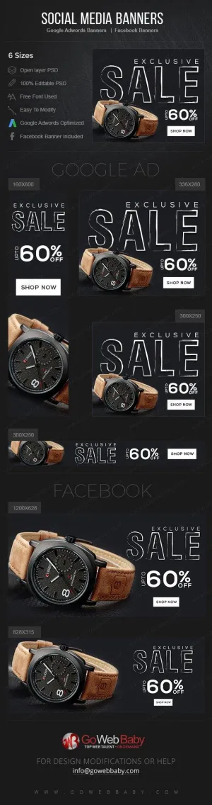 Google Adwords Display Banner With Facebook Banners - Exclusive Watch For Men