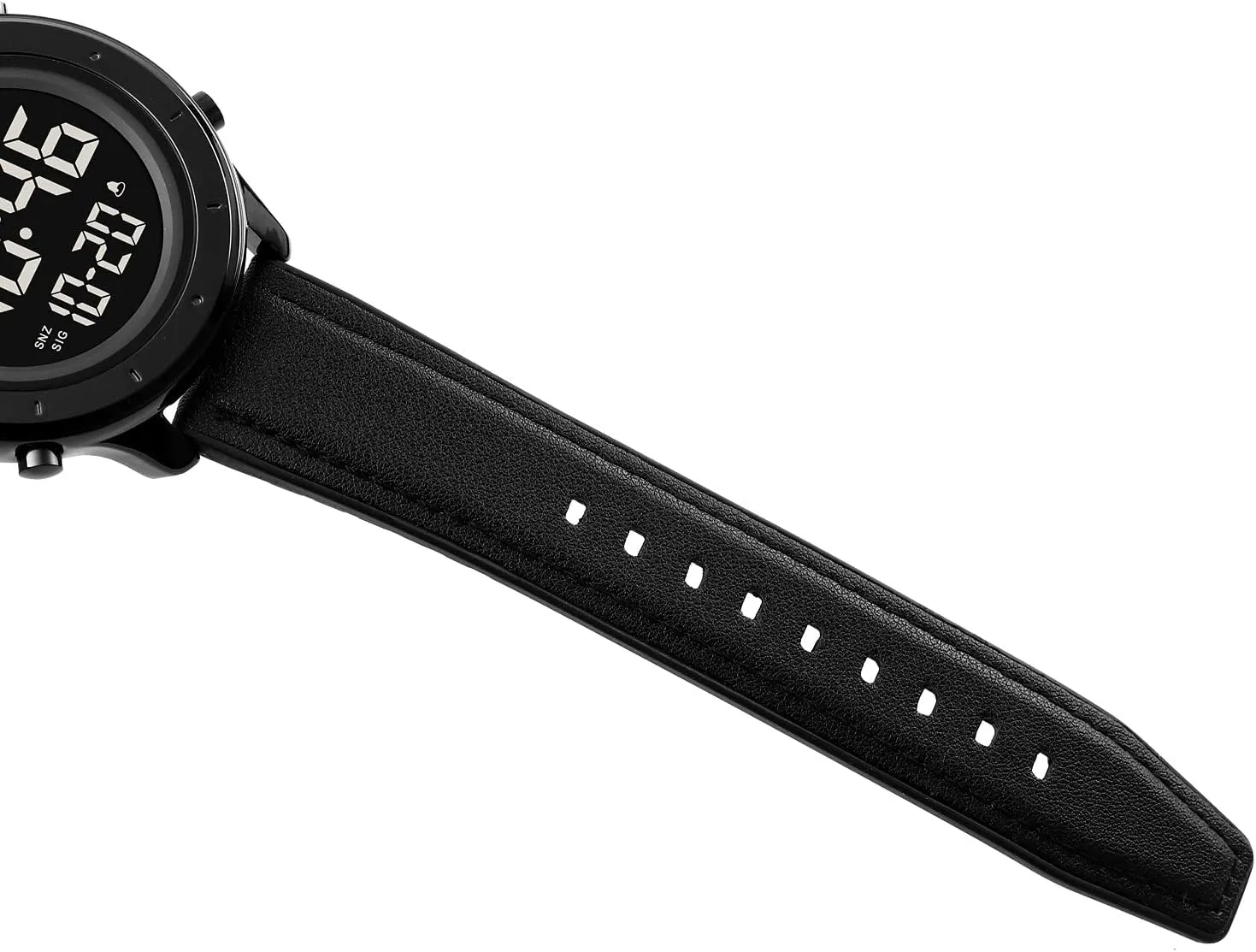 Gosasa Multifunction LED Digital Men's Watches Leather Band Outdoor Sport Wristwatch for Men Date Alarm Casual Male Watch Stainless Steel Waterproof Stopwatch