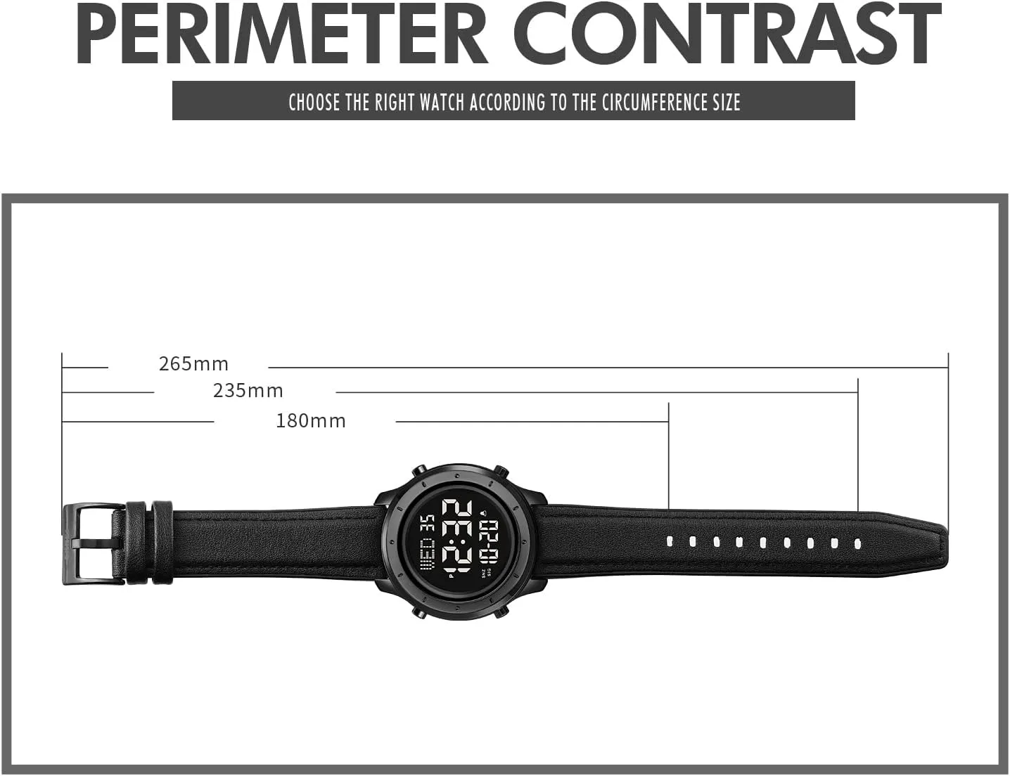 Gosasa Multifunction LED Digital Men's Watches Leather Band Outdoor Sport Wristwatch for Men Date Alarm Casual Male Watch Stainless Steel Waterproof Stopwatch