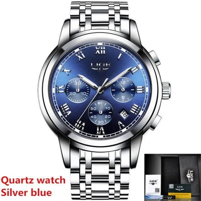 Great Gift Ideas for Men - Top Luxury Brand Business Waterproof Full Steel Military Watch