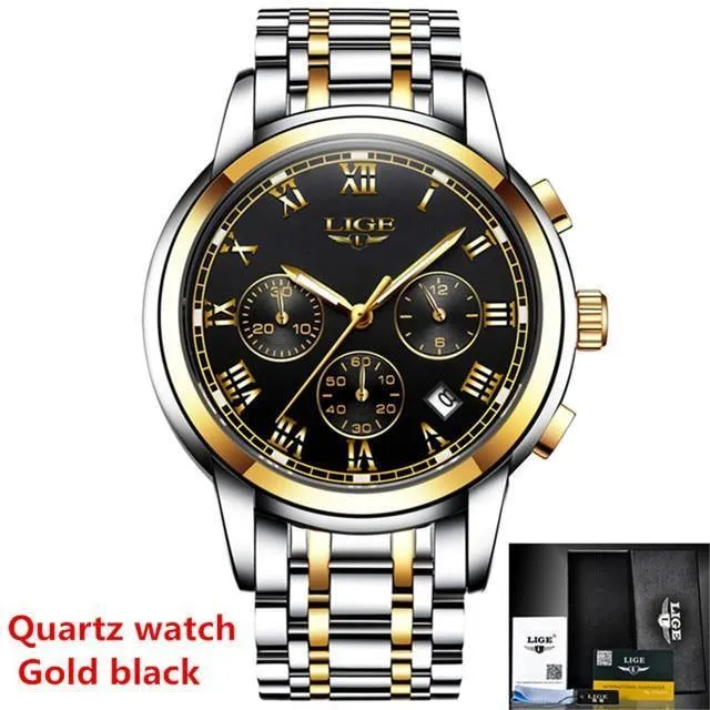 Great Gift Ideas for Men - Top Luxury Brand Business Waterproof Full Steel Military Watch