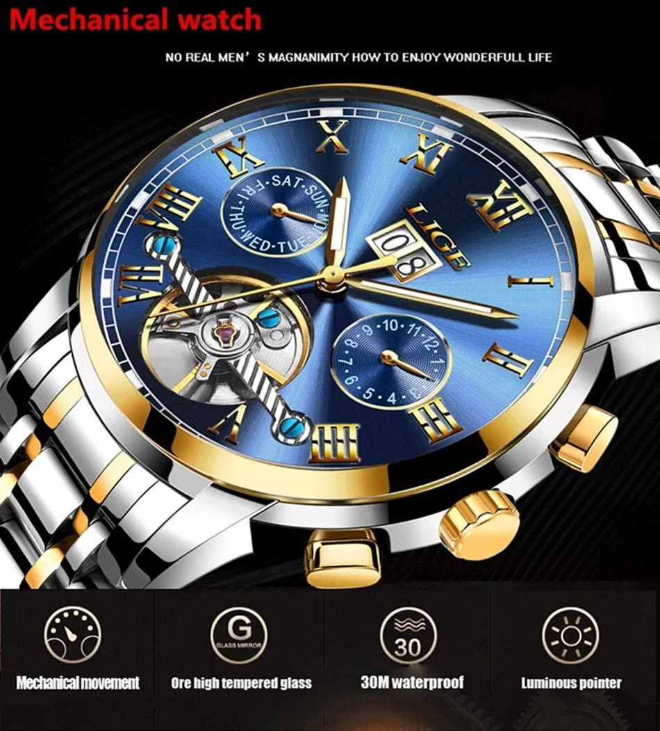 Great Gift Ideas for Men - Top Luxury Brand Business Waterproof Full Steel Military Watch