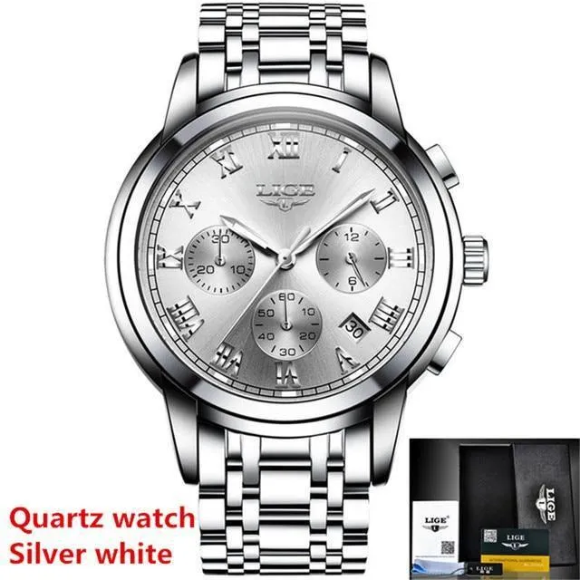 Great Gift Ideas for Men - Top Luxury Brand Business Waterproof Full Steel Military Watch