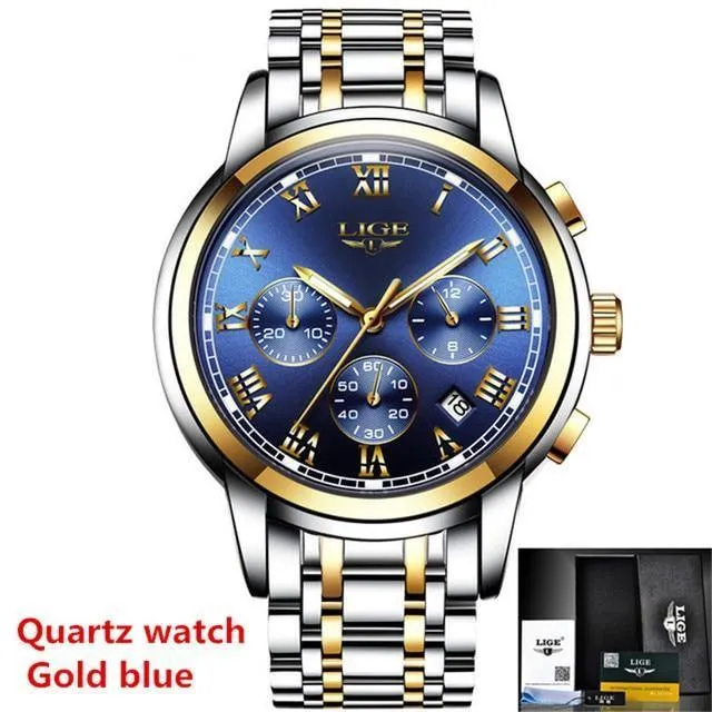 Great Gift Ideas for Men - Top Luxury Brand Business Waterproof Full Steel Military Watch