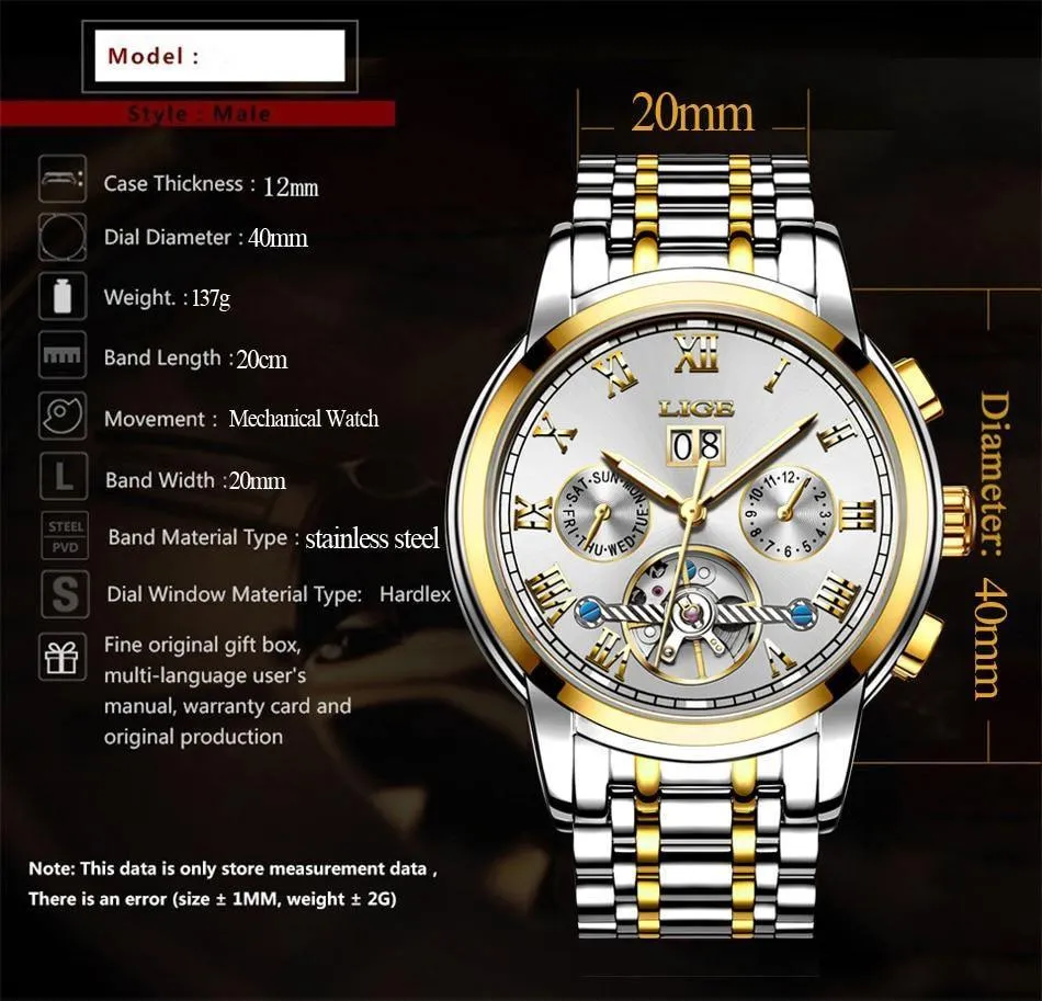 Great Gift Ideas for Men - Top Luxury Brand Business Waterproof Full Steel Military Watch