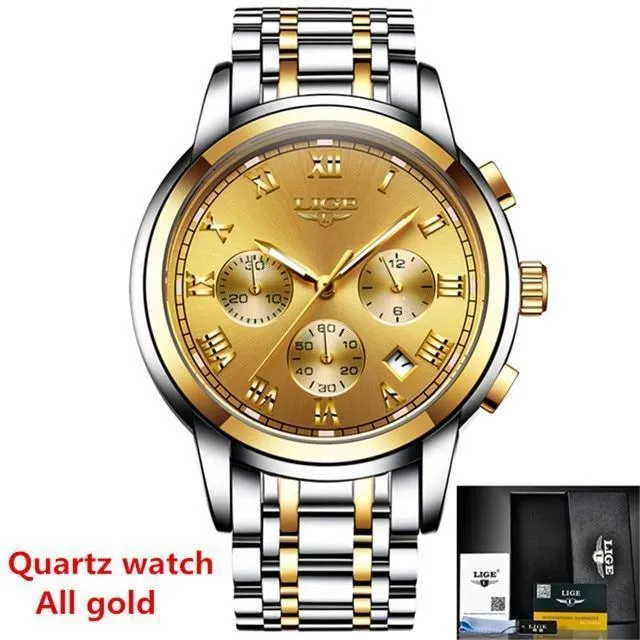 Great Gift Ideas for Men - Top Luxury Brand Business Waterproof Full Steel Military Watch