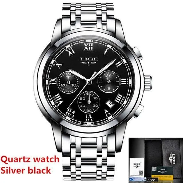 Great Gift Ideas for Men - Top Luxury Brand Business Waterproof Full Steel Military Watch
