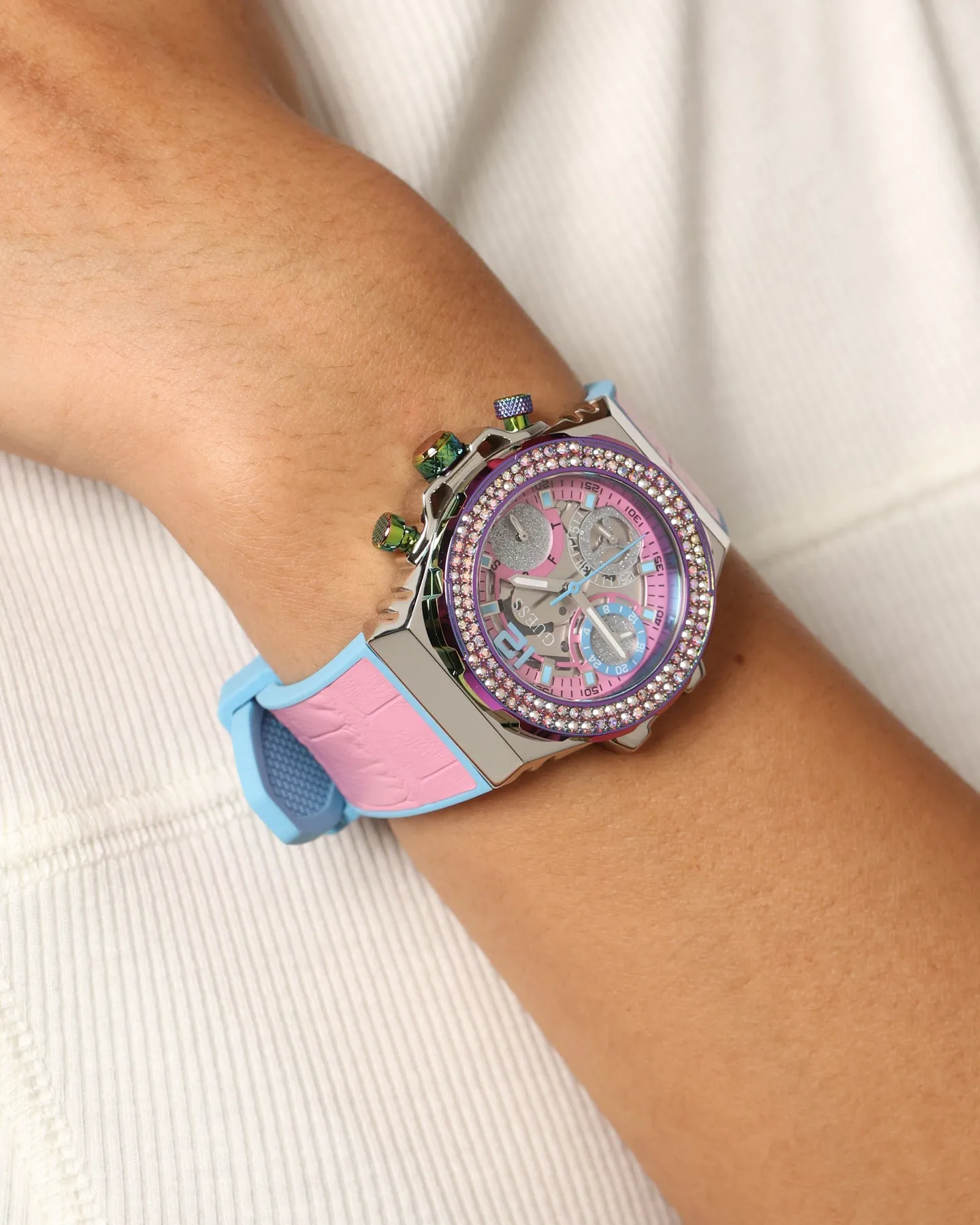 Guess Mainline Women's Fusion Watch Pink/Silver